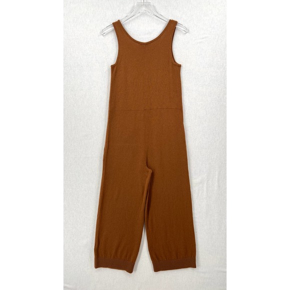 EVERLANE The Cashmere Jumpsuit Womens Small Brown Sleeveless Wide Strap Knit - Picture 5 of 16